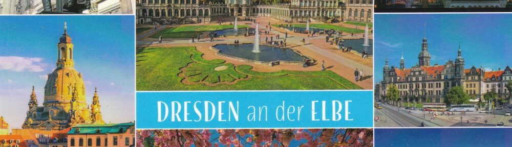 Ansichtskarte mit Grüßen von der Landeshauptstadt Dresden.