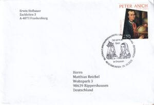 Briefumschlag mit Sonderstempel"Die WIPA zu Gast in Gmunden.