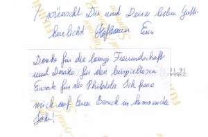 Brief mit Sonderstempel "Christkindl" und Grüße zum Weihnachtsfest. Erwin Hofbauer freut sich auf unseren Besuch 2024