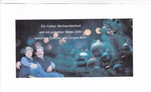Weihnachts- und Neujahrsgrüße vom langjährigen 1. Stellvertreter des Vorsitzenden im Landesverband Thüringer Philatelisten, Jürgen Mehl aus Zella-Mehlis