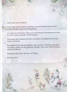 Weihnachts- und Neujahrsgrüße von Rosi Hof aus Schwäbisch-Gmünd