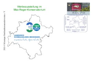 Erste Souvenirkarte für "30 Jahre Landkreis Schmalkalden-Meiningen Fertiggestellt