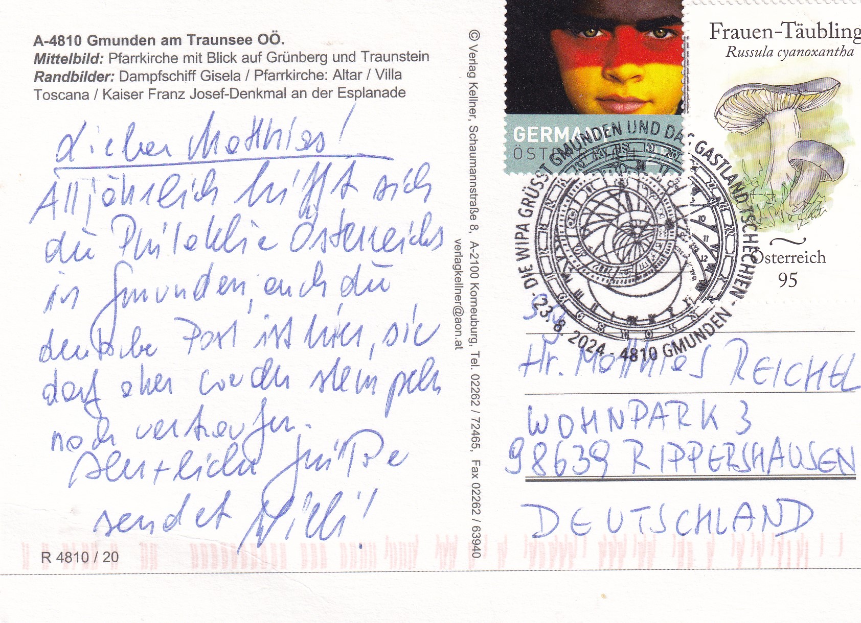 Karte aus Gmunden mit Sonderstempel.