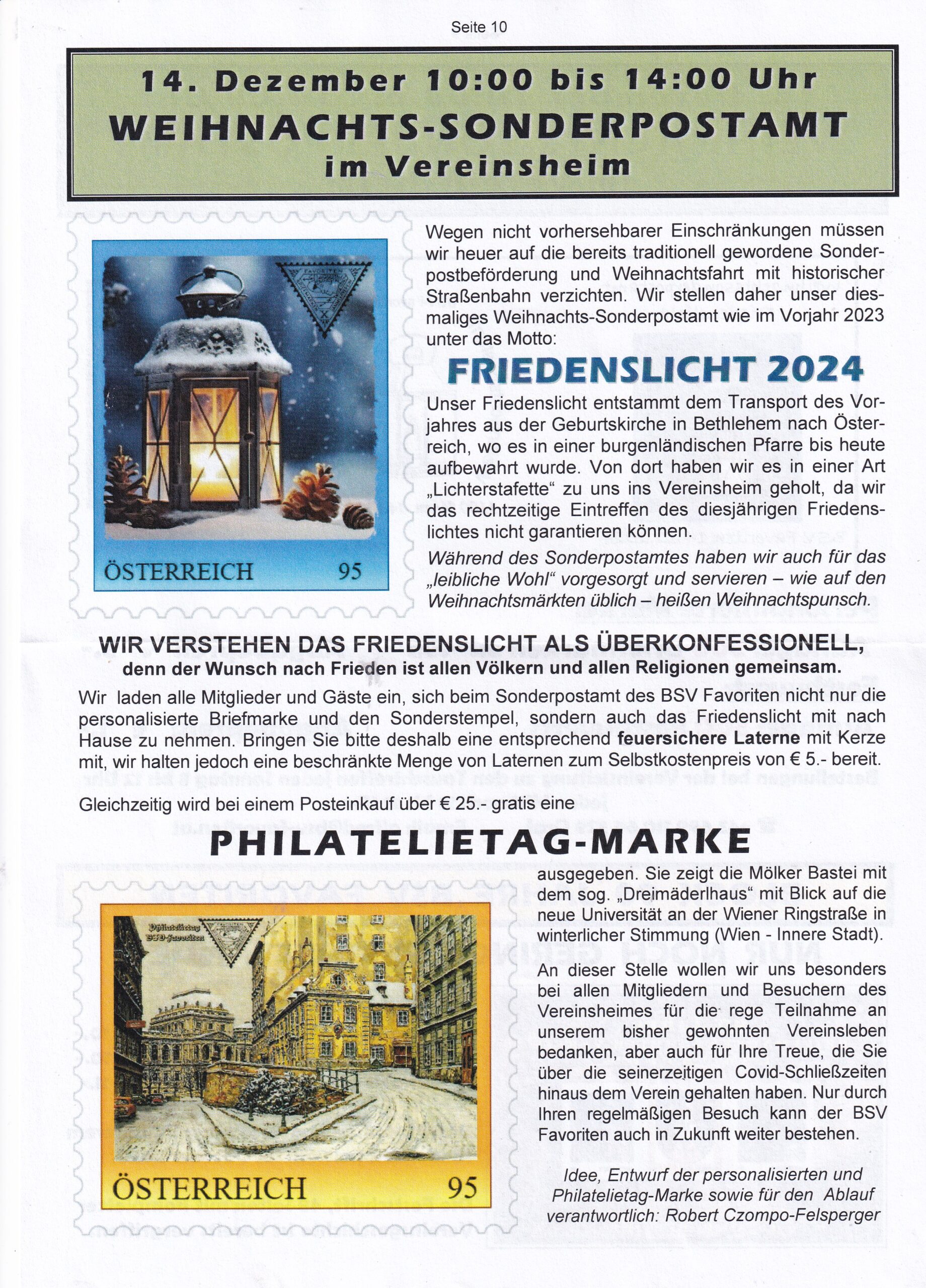 Nachrichtenblatt des Briefmarkensammlervereins Favoriten in Wien