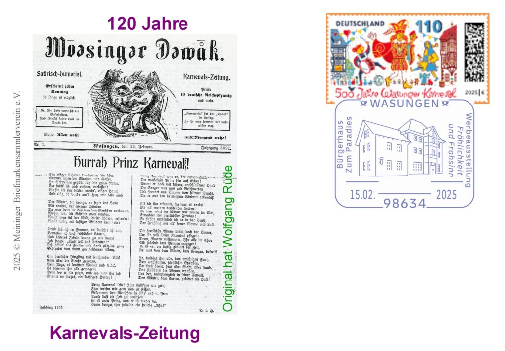 Souvenirumschlag Karnevalszeitung mit Sonderstempel Paradies